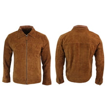 Load image into Gallery viewer, Men Suede Leather Brown Biker Jacket
