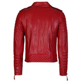 Men Supreme Red Biker Fashion Leather Jacket