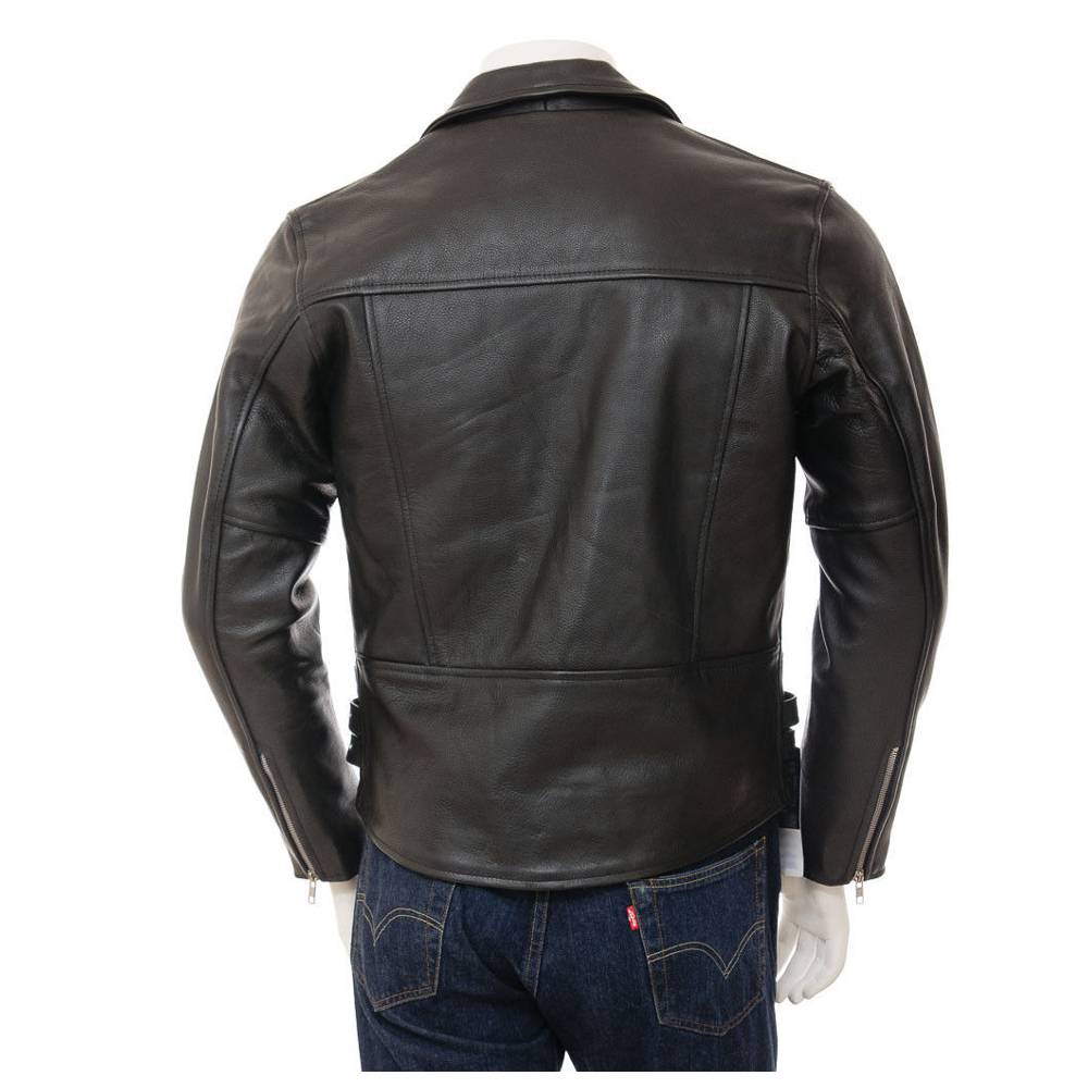 Real Leather Moto Slim Fit Biker Jacket for Mens