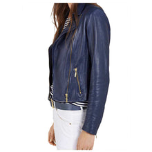 Load image into Gallery viewer, Ruth Langsford Women Motorcycle Leather Jacket Purple
