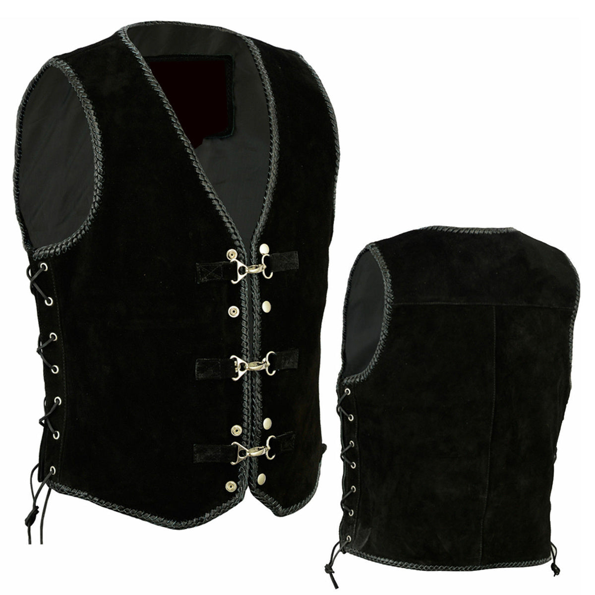 Men Cowboy Western Suede Leather Vest | Classic Motorcycle Leather Waistcoat