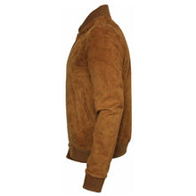 Load image into Gallery viewer, Men Brown Western Bomber Suede Leather Jacket
