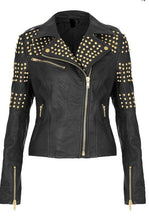 Load image into Gallery viewer, New Women’s Pure Golden Half Studded Brando Style Black 2021
