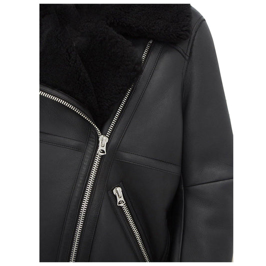 Women Black Leather B3 Shearling Pitch Jacket - High Quality Leather Jackets For Sale | Dream Jackets On Jackethunt