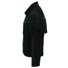 Load image into Gallery viewer, Men Black Suede Leather Western Jacket
