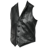Men Party Black Premium Leather Waistcoat | Classic Fashion Leather Vest