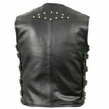 Load image into Gallery viewer, Men Heavy Leather Buckled Biker Vest - High Quality Leather Jackets For Sale
