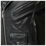 Men Classic Motorcycle Genuine Leather Lace Brando Jacket