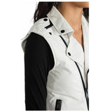 Womens Leather Jacket Genuine Lambskin Leather White Sleeveless Jacket Vest - High Quality Leather Jackets For Sale | Dream Jackets On Jackethunt