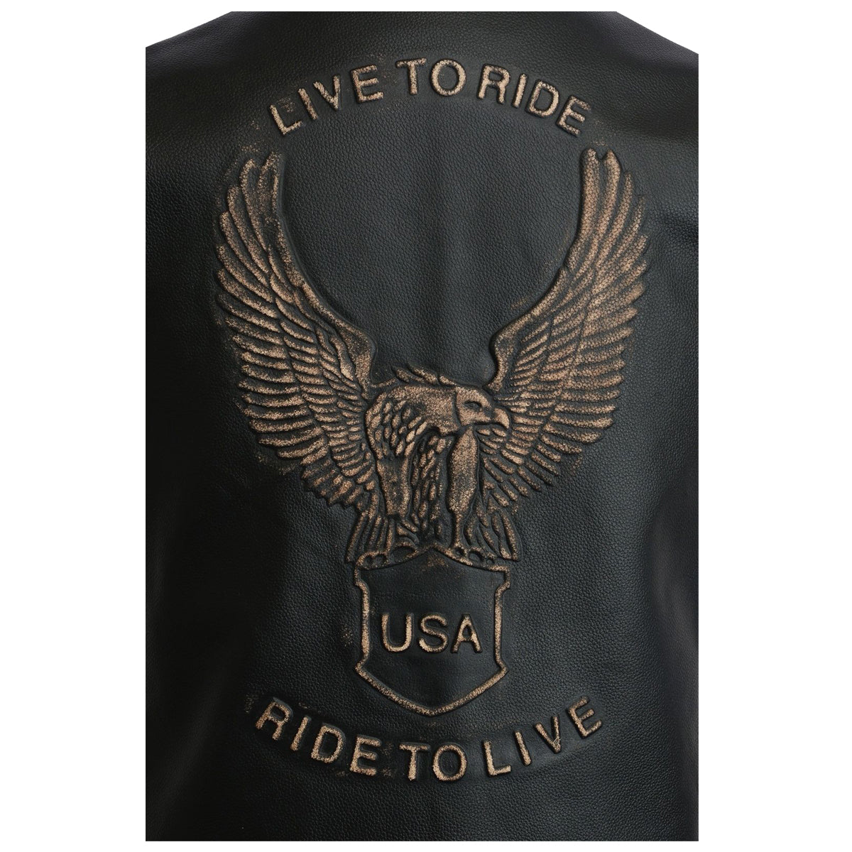 Men Classic Embossed Eagle Motorcycle Waistcoat High Quality Leather Jackets For Sale