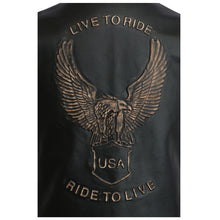 Load image into Gallery viewer, Men Classic Embossed Eagle Motorcycle Waistcoat High Quality Leather Jackets For Sale
