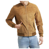 USA Suede Leather Bomber Jacket - 