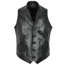 Load image into Gallery viewer, Men Party Black Premium Leather Waistcoat | Classic Fashion Leather Vest
