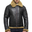 B3 Vintage Black World War Aviator Shearling Bomber Leather Jacket | Jacket Hunt