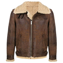Load image into Gallery viewer, B3 Vintage Shearling Bomber Wax Leather Jacket | Jacket Hunt
