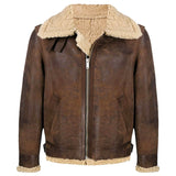 B3 Vintage Shearling Bomber Wax Leather Jacket | Jacket Hunt