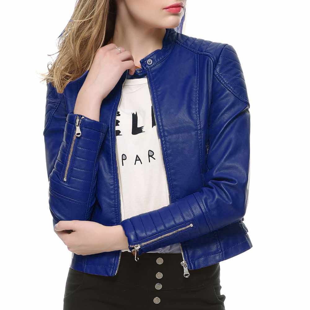 Women Slim Fit Motorcycle Fashion Leather Jackets - Jacket Hunt