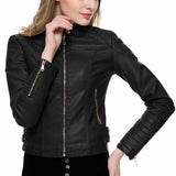 Women Slim Fit Motorcycle Fashion Leather Jackets - Jacket Hunt