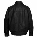 Men Bomber Genuine Black Leather Jacket