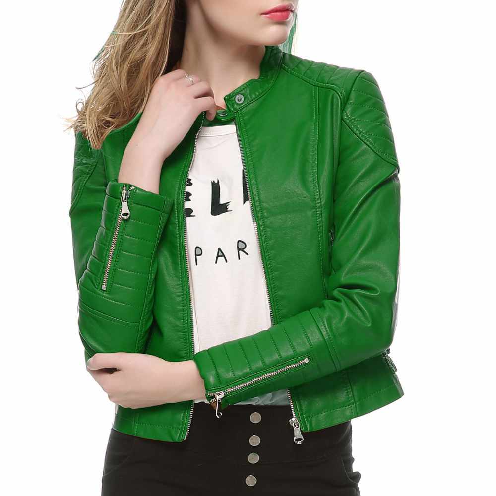 Women Slim Fit Motorcycle Fashion Leather Jackets - Jacket Hunt