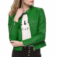Load image into Gallery viewer, Women Slim Fit Motorcycle Fashion Leather Jackets - Jacket Hunt
