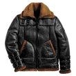 Men Aviator RAF B3 Shearling Bomber Black Leather Pilot Jacket | Jacket Hunt