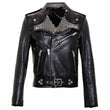 Men Black Leather Studded Brando Motorcycle Leather Jacket | Jacket Hunt