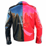 JOKER Hot Red Black PVC Vinyl Motorcycle Jacket Mens