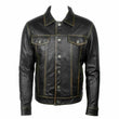 Men Long Sleeve Classic Black Leather Shirt - Jacket Hunt