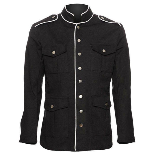 Men Military Band Gothic Coat - High Quality Leather Jackets For Sale | Dream Jackets On Jackethunt
