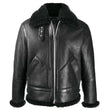 Mens B3 Black Shearling Bomber Leather Jacket | Jacket Hunt