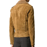 Mens Shearling Bomber Suede Leather Motorcycle Fashion Jacket | Jacket Hunt