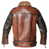 Mens Shearling Pilot Bomber Leather Jacket | Jacket Hunt