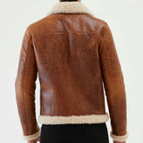 Mens Vintage Tan Aviator Shearling Bomber Leather Jacket | Jacket Hunt