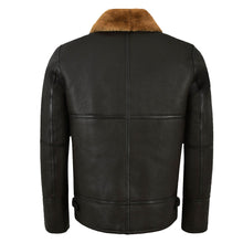 Load image into Gallery viewer, Shearling Aviator Black Bomber Leather Jacket Men&#39;s | Jacket Hunt
