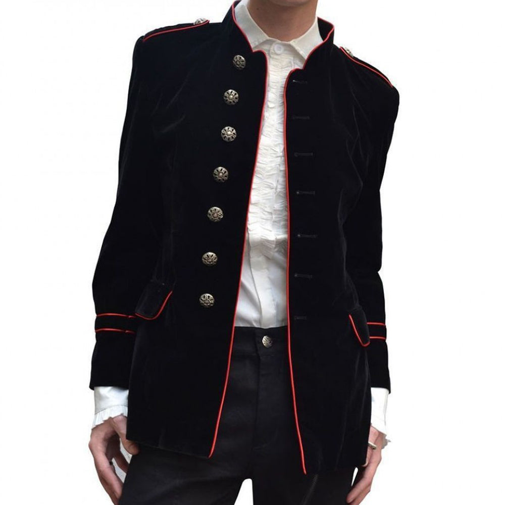 Steampunk Vintage Military Velvet Jacket - High Quality Leather Jackets For Sale | Dream Jackets On Jackethunt