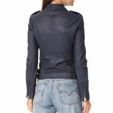 Load image into Gallery viewer, Women Slim Fit Motorcycle Purple Leather Jacket - Jacket Hunt
