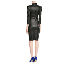 Load image into Gallery viewer, Women Slim Fit Short Body Black Leather Sexy Dress
