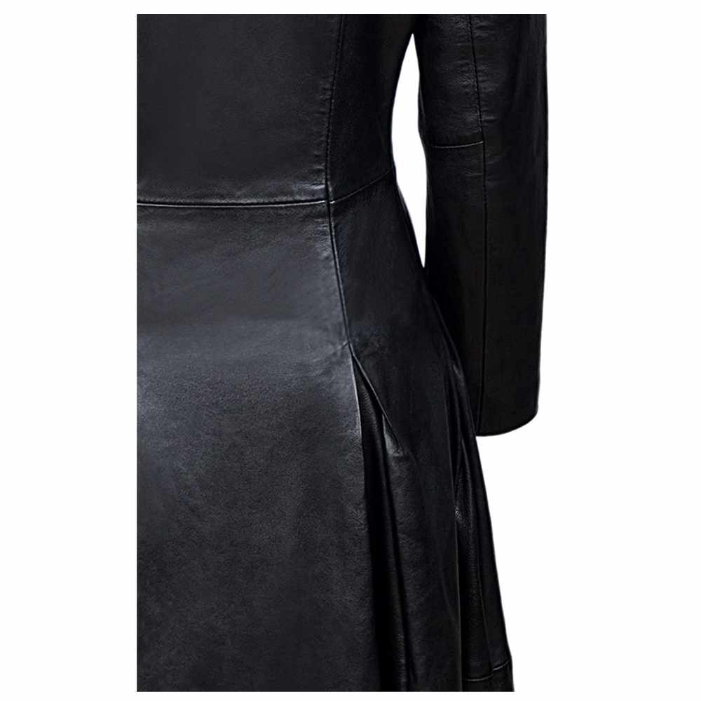 Women Vampire Genuine Black Leather Coat | Full Length Trench Coat | Jacket Hunt