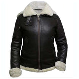 Women WW2 Aviator Pilot Shearling Black Leather Jacket - High Quality Leather Jackets - Customized Jacket For Sale | Jacket Hunt