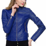 Women Slim Fit Motorcycle Fashion Leather Jackets - Jacket Hunt