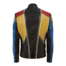 Load image into Gallery viewer, Men Handmade Multi color Philipp Full Studded Leather Jacket
