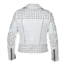 Load image into Gallery viewer, Women Brando Studs Leather Jacket | Plus Size Motorcycle Leather Jacket
