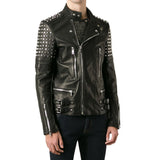 New Classy Look Studded Men Biker Leather Jacket