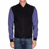 Letterman Varsity Leather Motorcycle Fashion Jacket Mens Purple