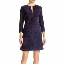 Load image into Gallery viewer, Women Nubuck Leather Mini Party Dress Purple
