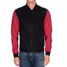 Load image into Gallery viewer, Letterman Varsity Leather Motorcycle Fashion Jacket Mens Red
