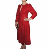Women Cocktail Party Mini Genuine Leather Dress Red