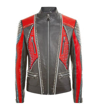 Load image into Gallery viewer, Men Studded Designer Leather Jacket
